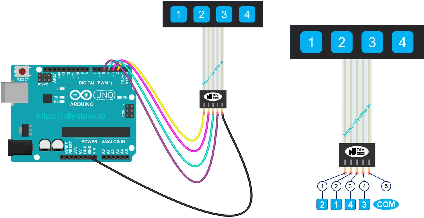 Arduino Teclado 1x4