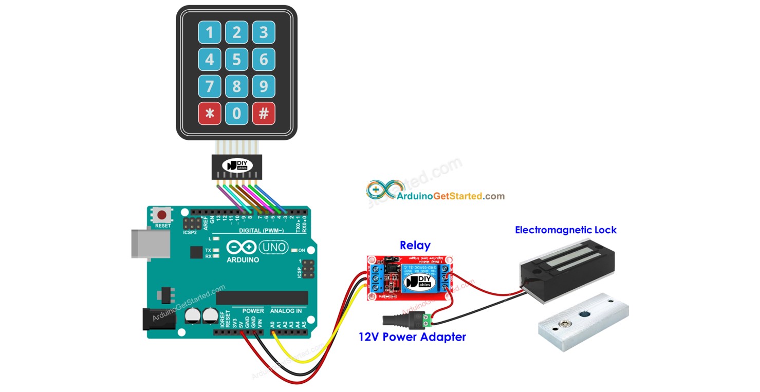 Arduino teclado fechadura eletromagnética