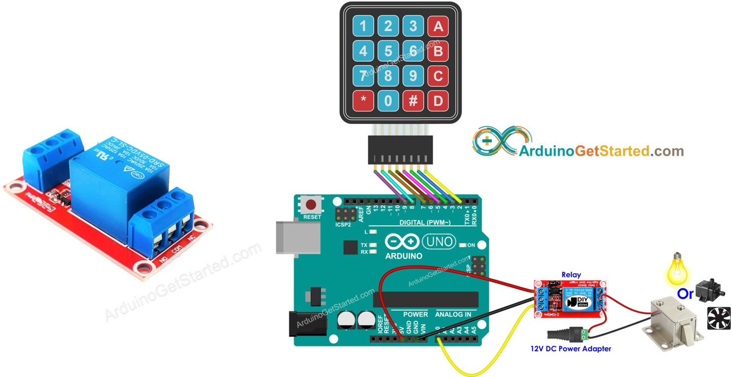 Arduino teclado relé