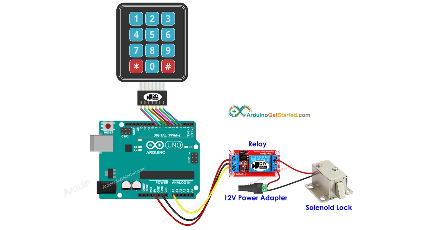 Arduino teclado fechadura solenoide