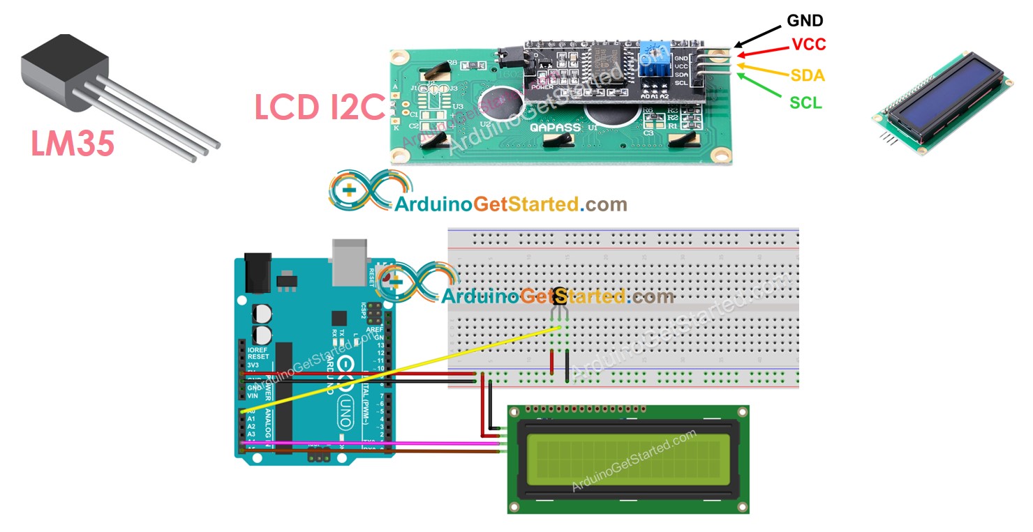 Arduino Sensor de Temperatura LM35 LCD