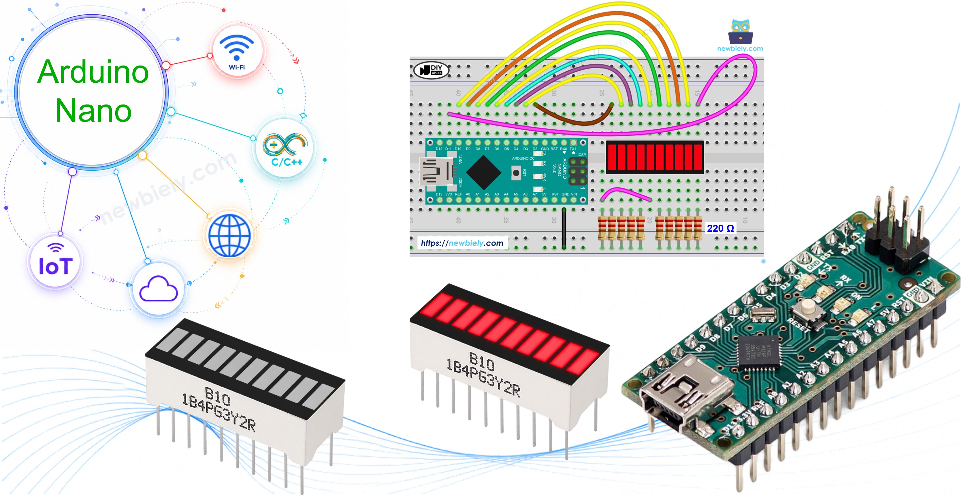 Arduino Nano e Barra de LED de 10 Segmentos
