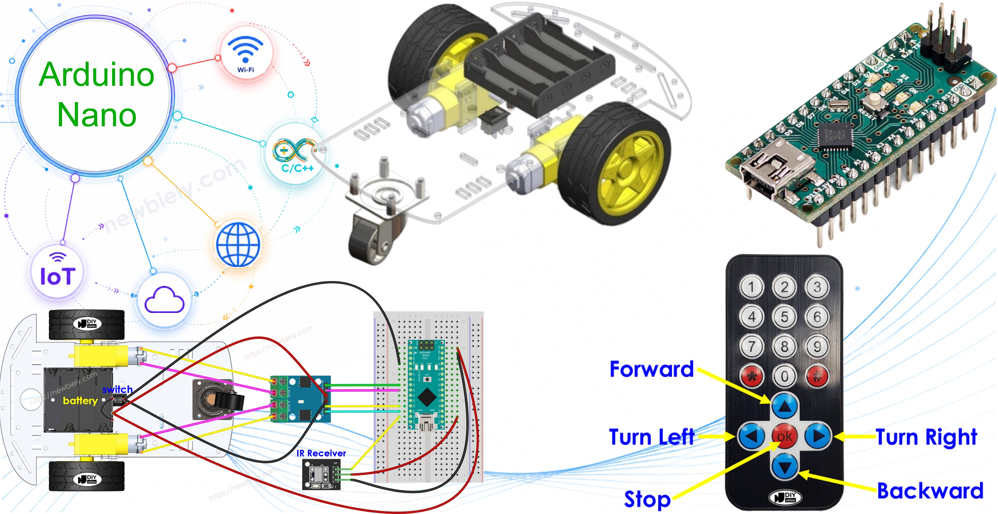 Arduino Nano Carro Robô