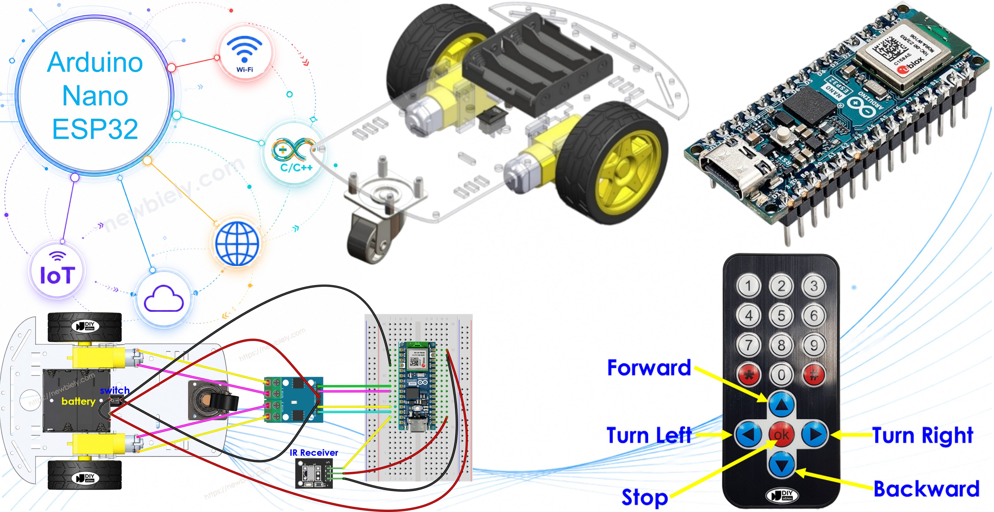 Arduino Nano ESP32 Carro Robô