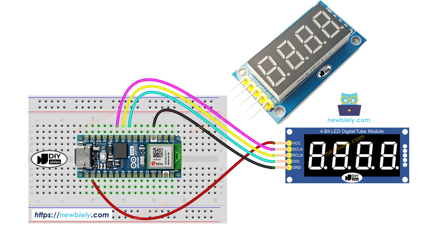 Arduino Nano ESP32 Display de 7 Segmentos