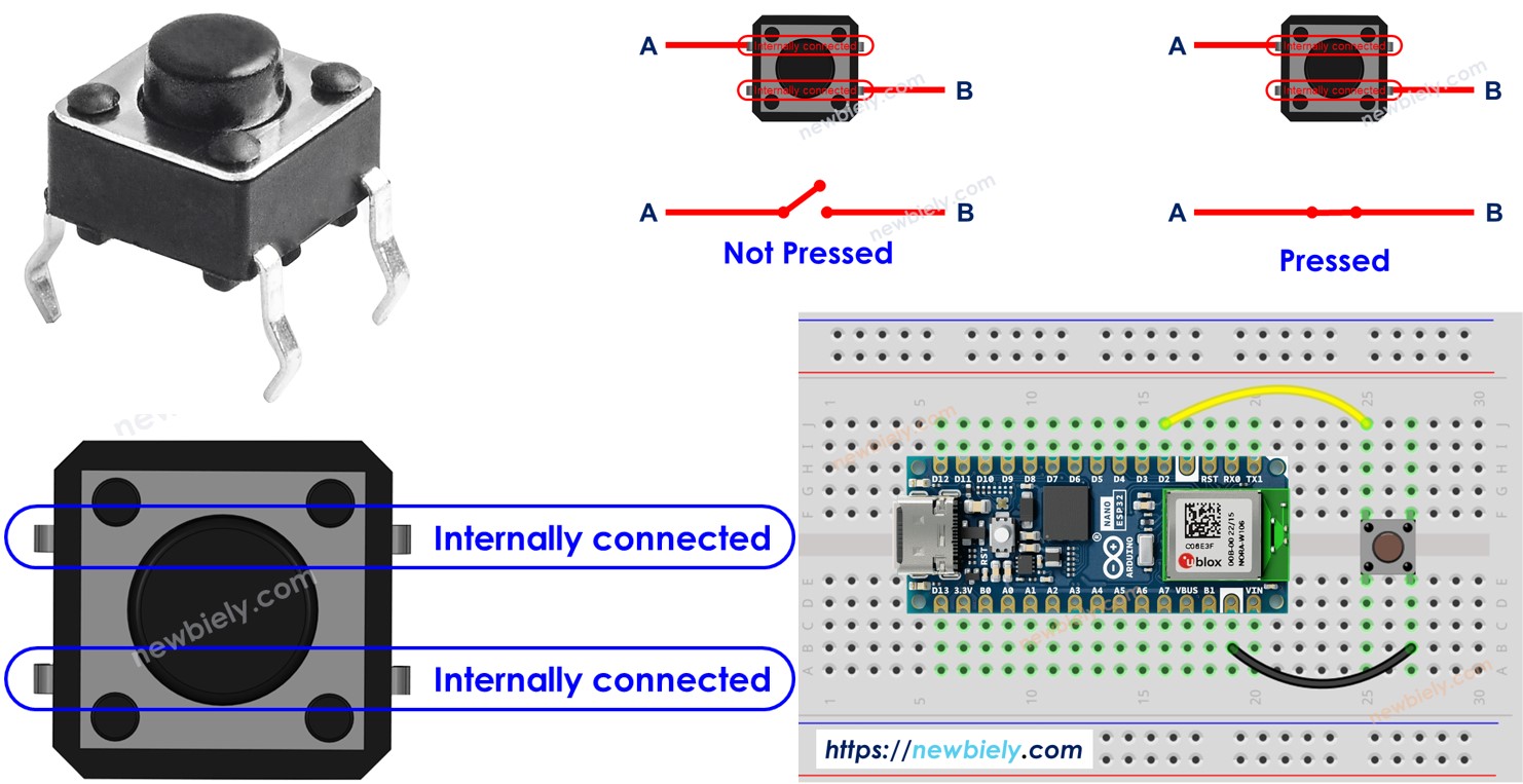 Arduino Nano ESP32 Botão