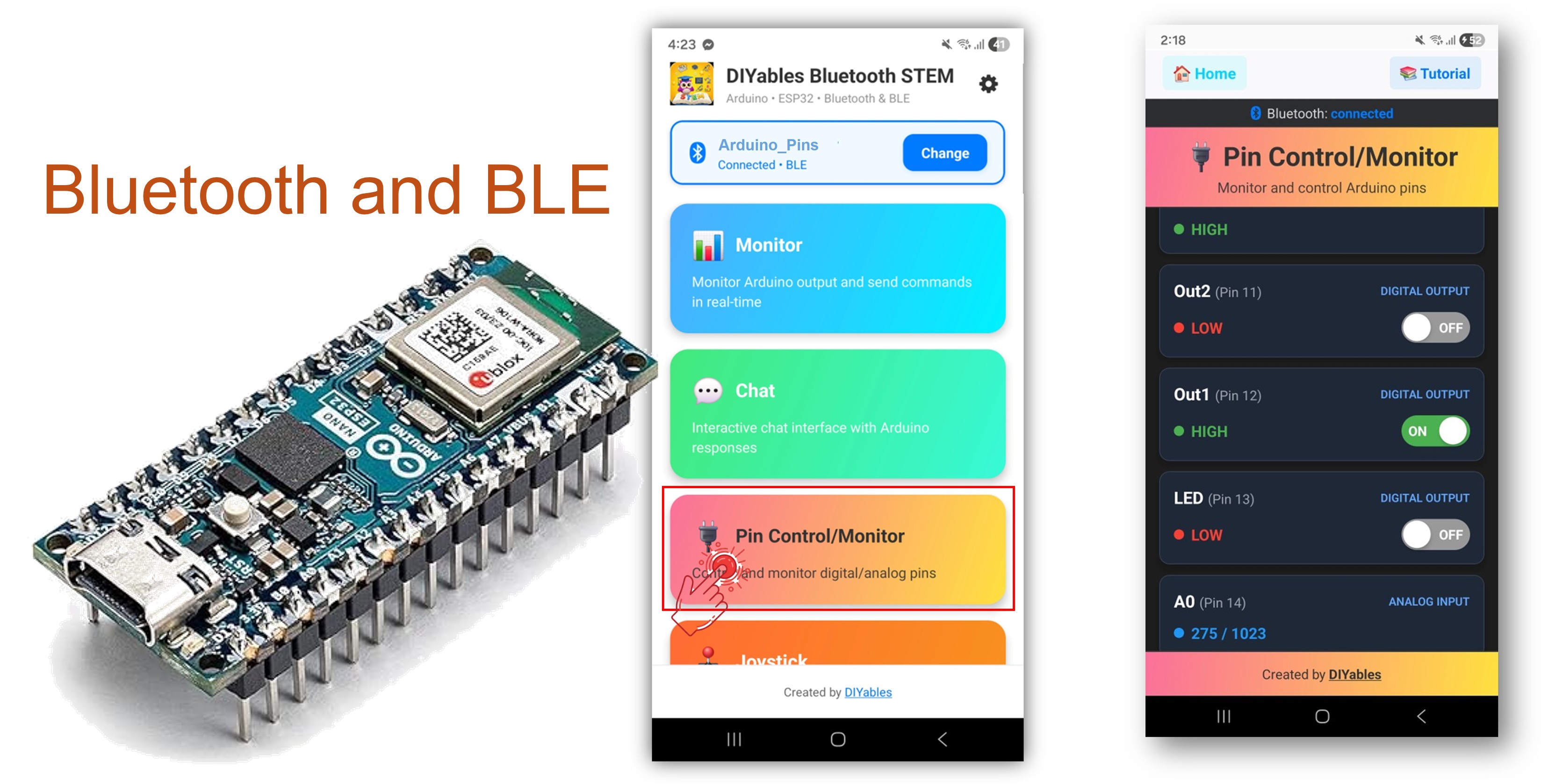 Exemplo de Pinos Digitais Bluetooth para Arduino Nano ESP32 - Tutorial de Controle de Pinos GPIO via BLE