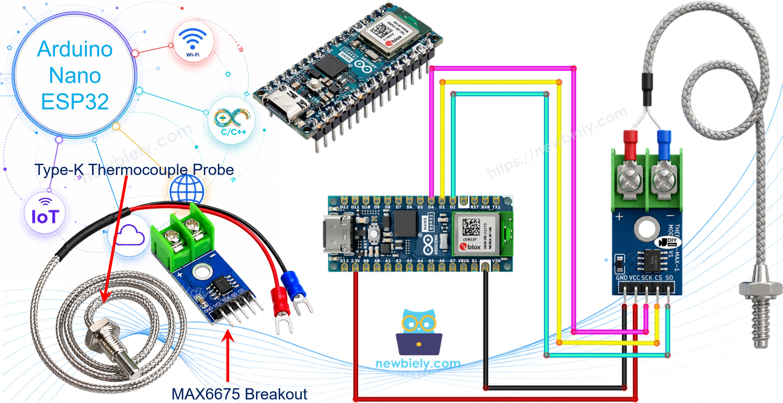 Módulo termopar MAX6675 com Arduino Nano ESP32