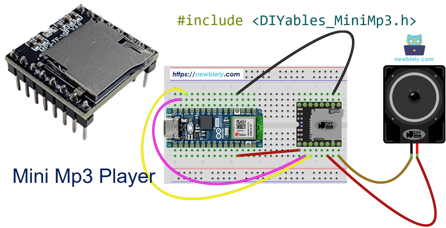 Arduino Nano ESP32 Mini Player de Mp3