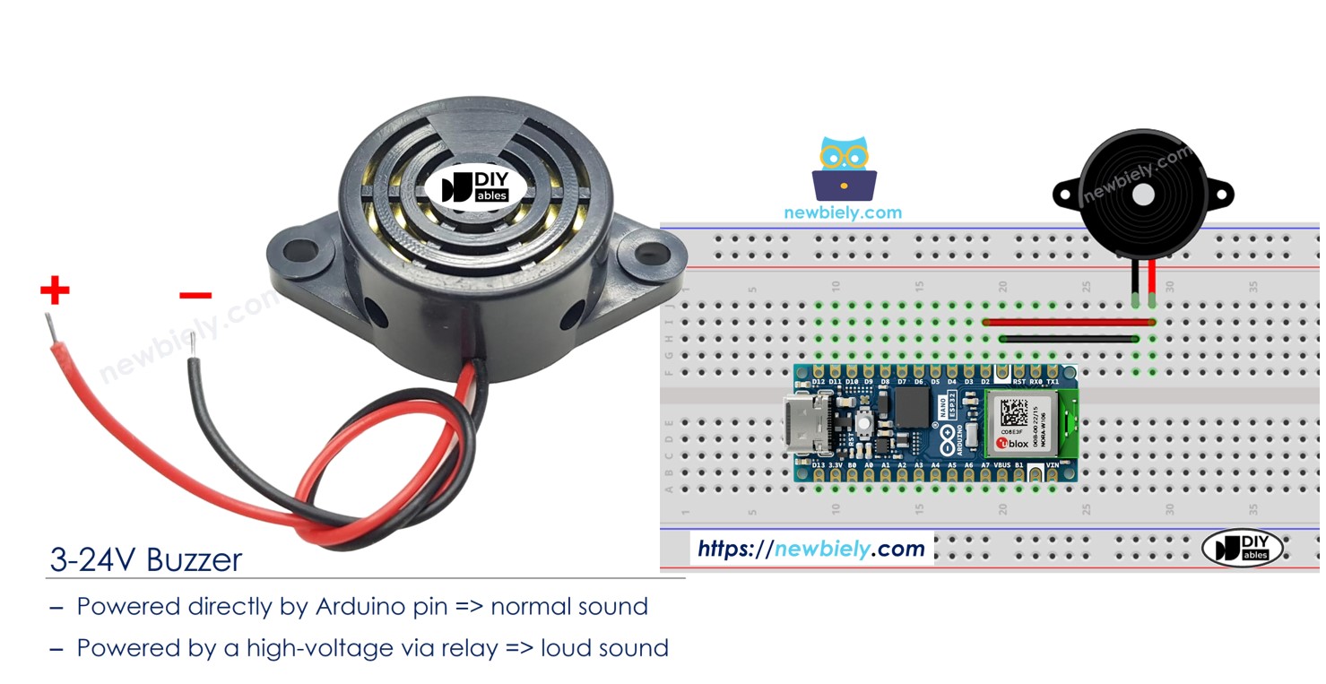 Arduino Nano ESP32 Buzzer Piezo