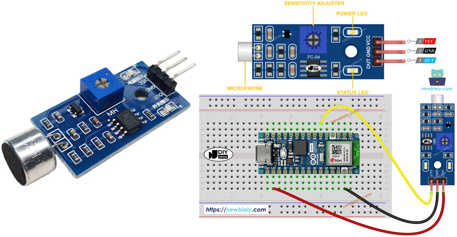 Arduino Nano ESP32 Sensor de Som