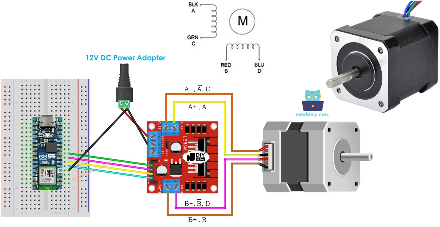 Arduino Nano ESP32 Motor de Passo
