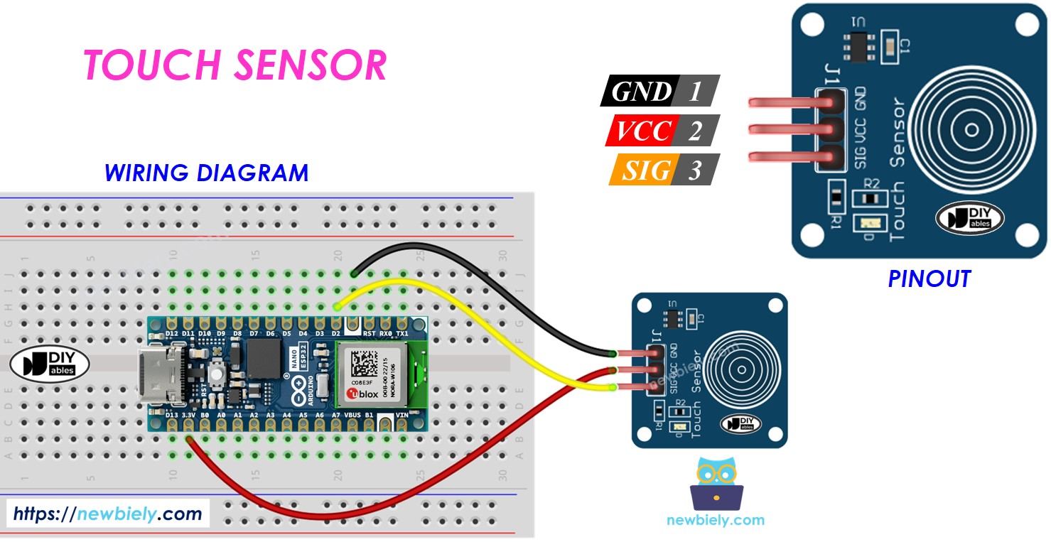 Arduino Nano ESP32 Sensor de Toque