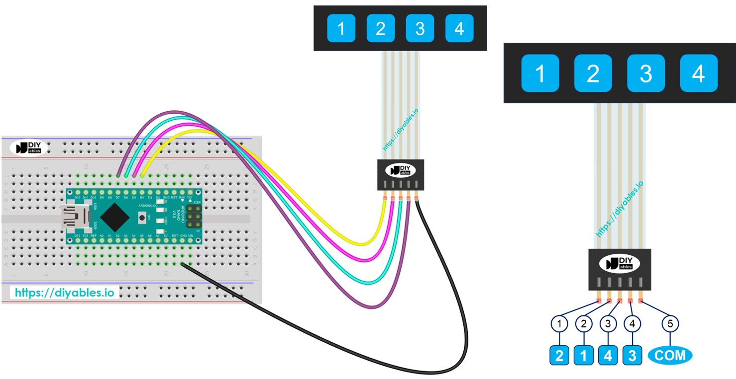 Arduino Nano Keypad 1x4