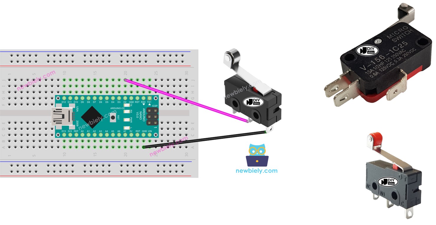 Arduino Nano com Chave de Fim de Curso