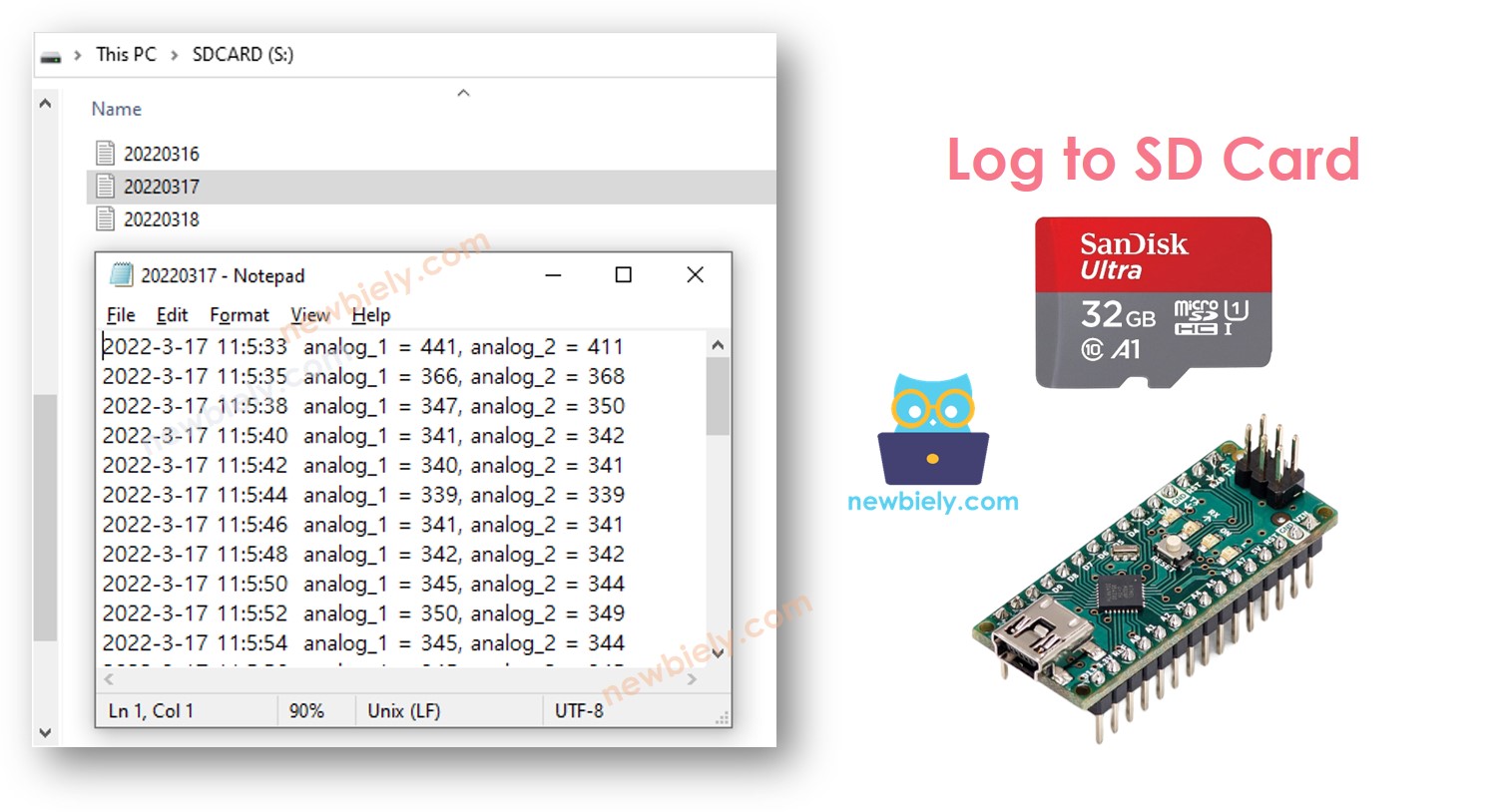 Arduino Nano Log no Cartão Micro SD