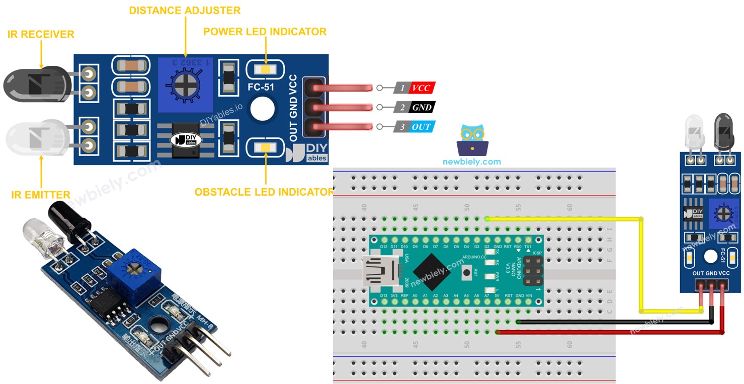 Arduino Nano Sensor de Desvio de Obstáculos