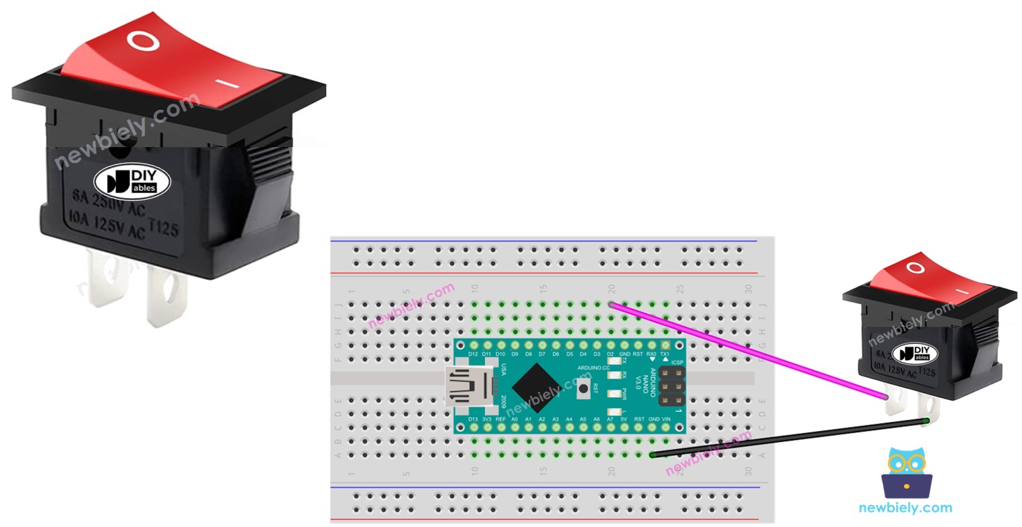 Interruptor ON/OFF com Arduino Nano