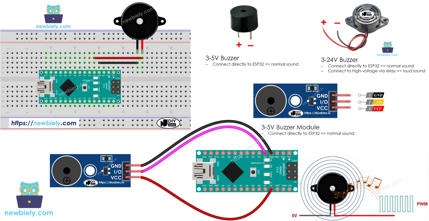 Arduino Nano Buzzer Piezo