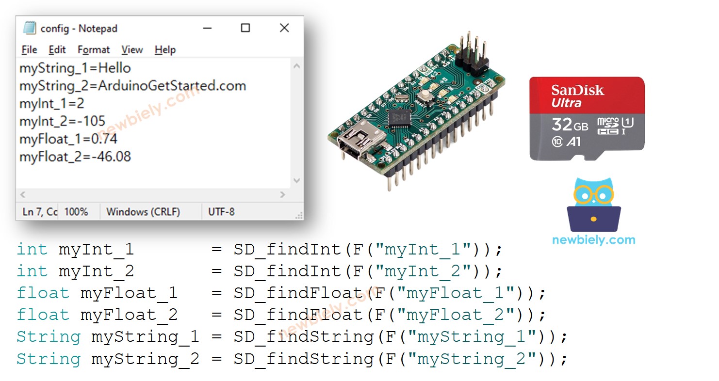 Arduino Nano Arquivo de Configuração no Cartão Micro SD