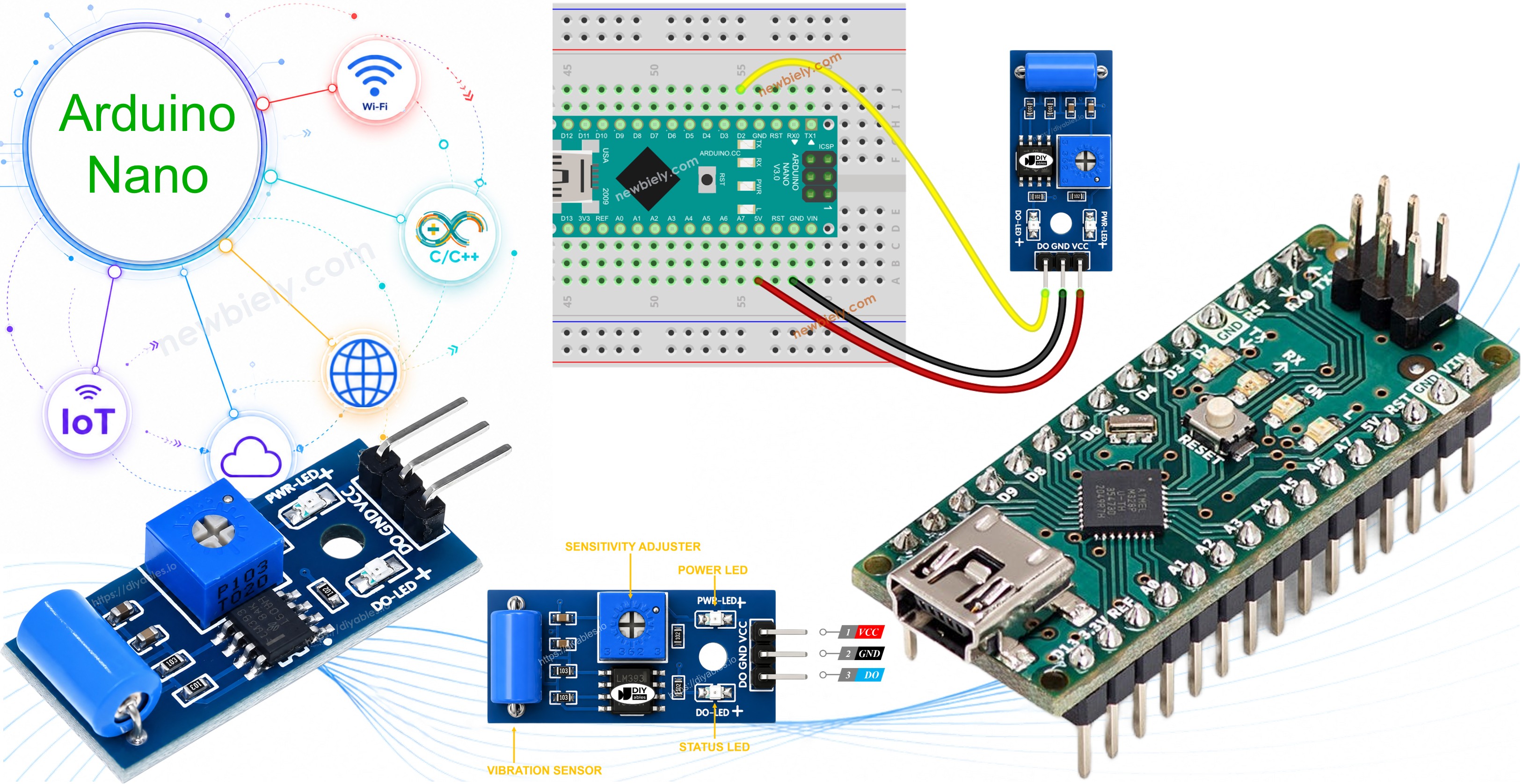 Arduino Nano Sensor de Vibração SW-420