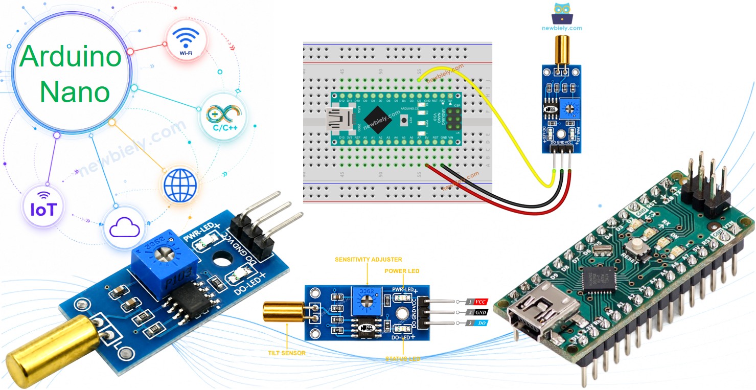 Arduino Nano Sensor de Inclinação SW520D