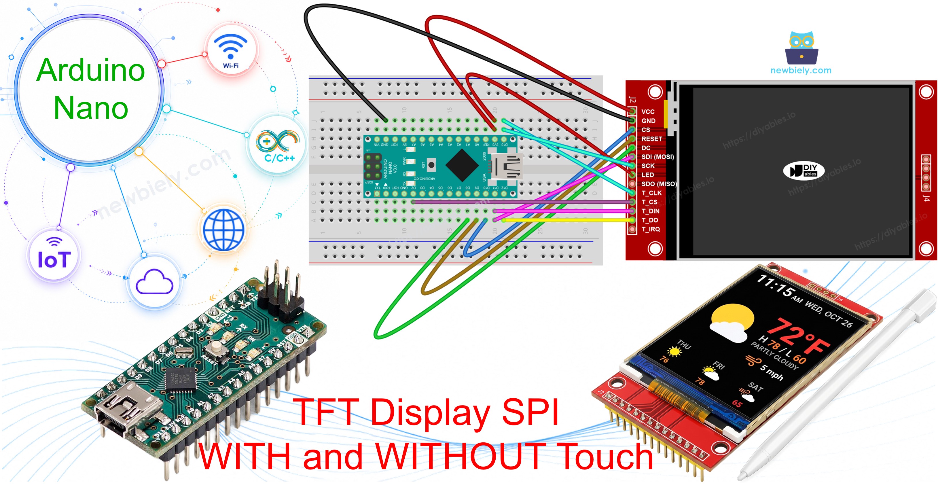 Display TFT SPI para Arduino Nano
