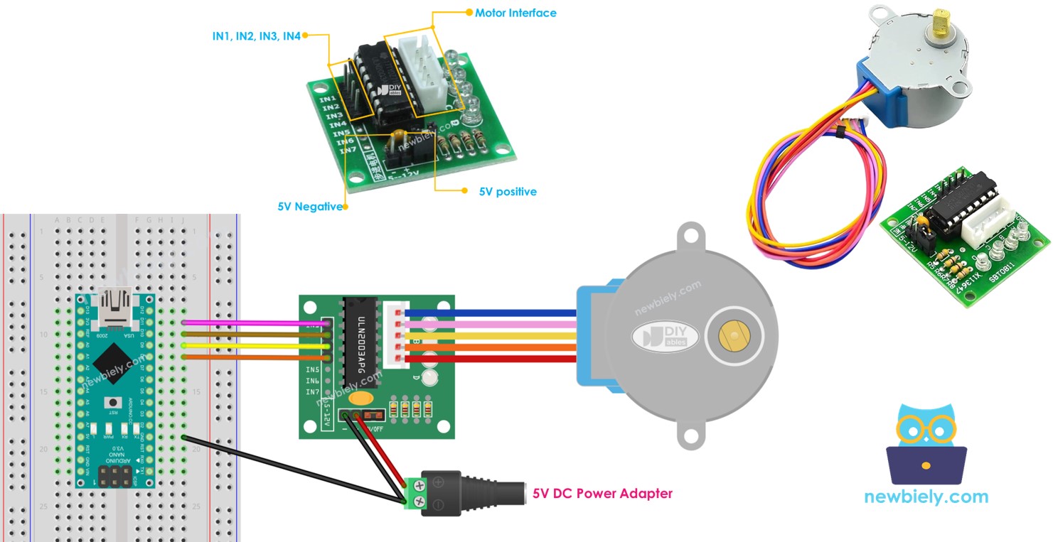 Arduino Nano Motor de passo ULN2003 28BYJ-48