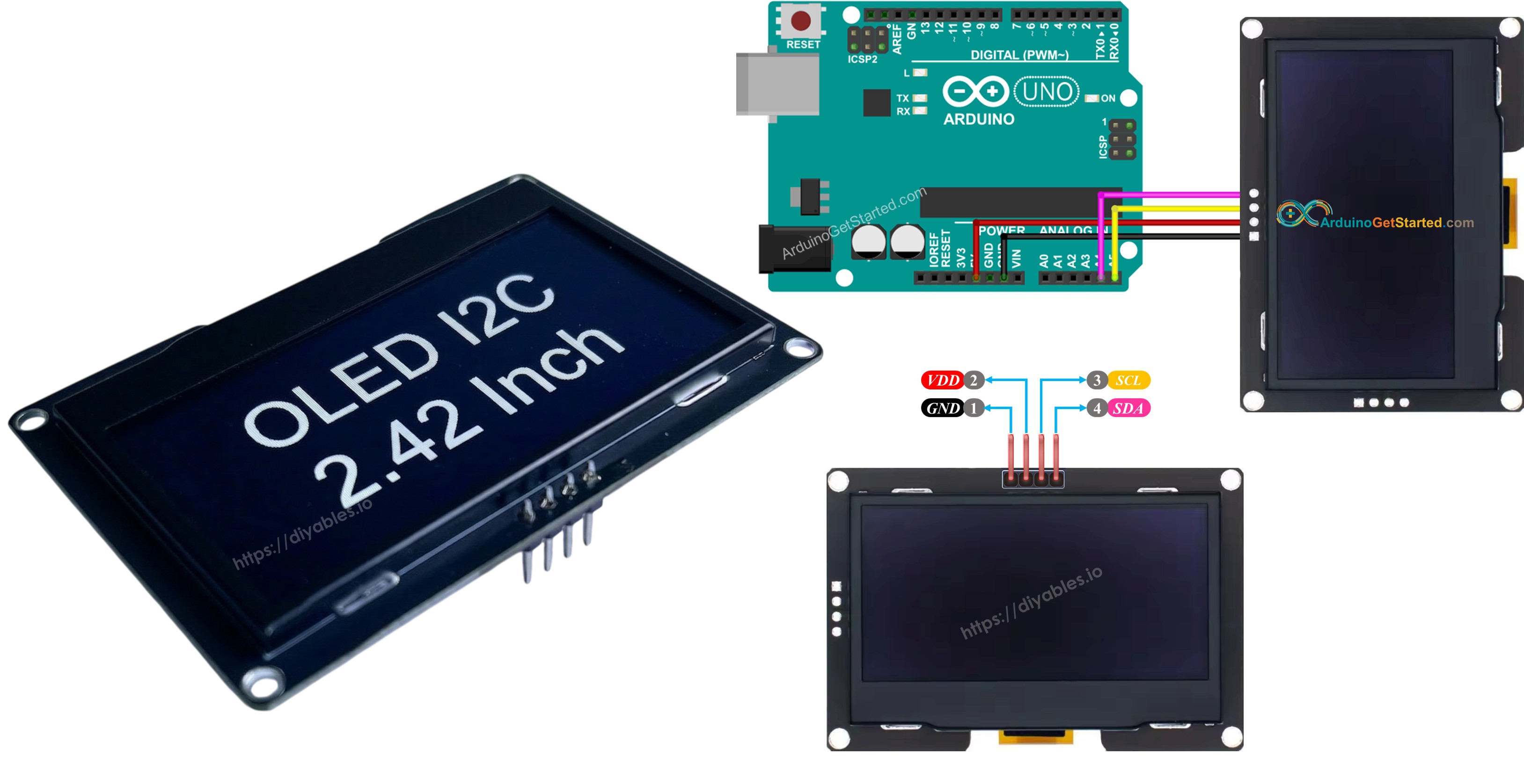 Display OLED SSD1309 com Arduino