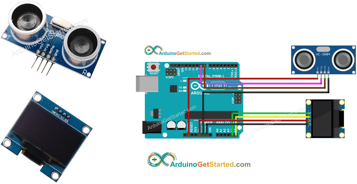 Arduino Sensor Ultrassônico OLED