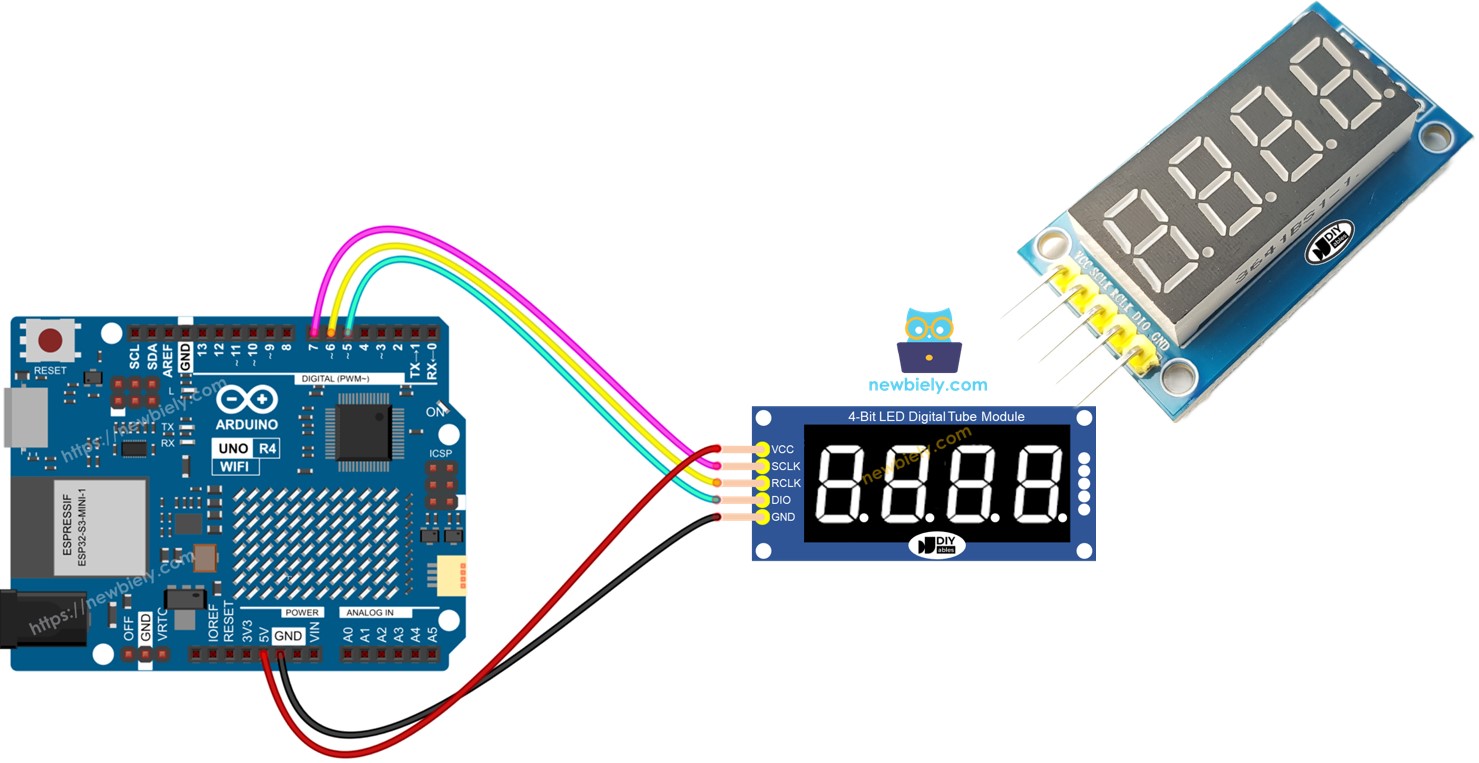 Arduino Uno R4 Display de 7 Segmentos