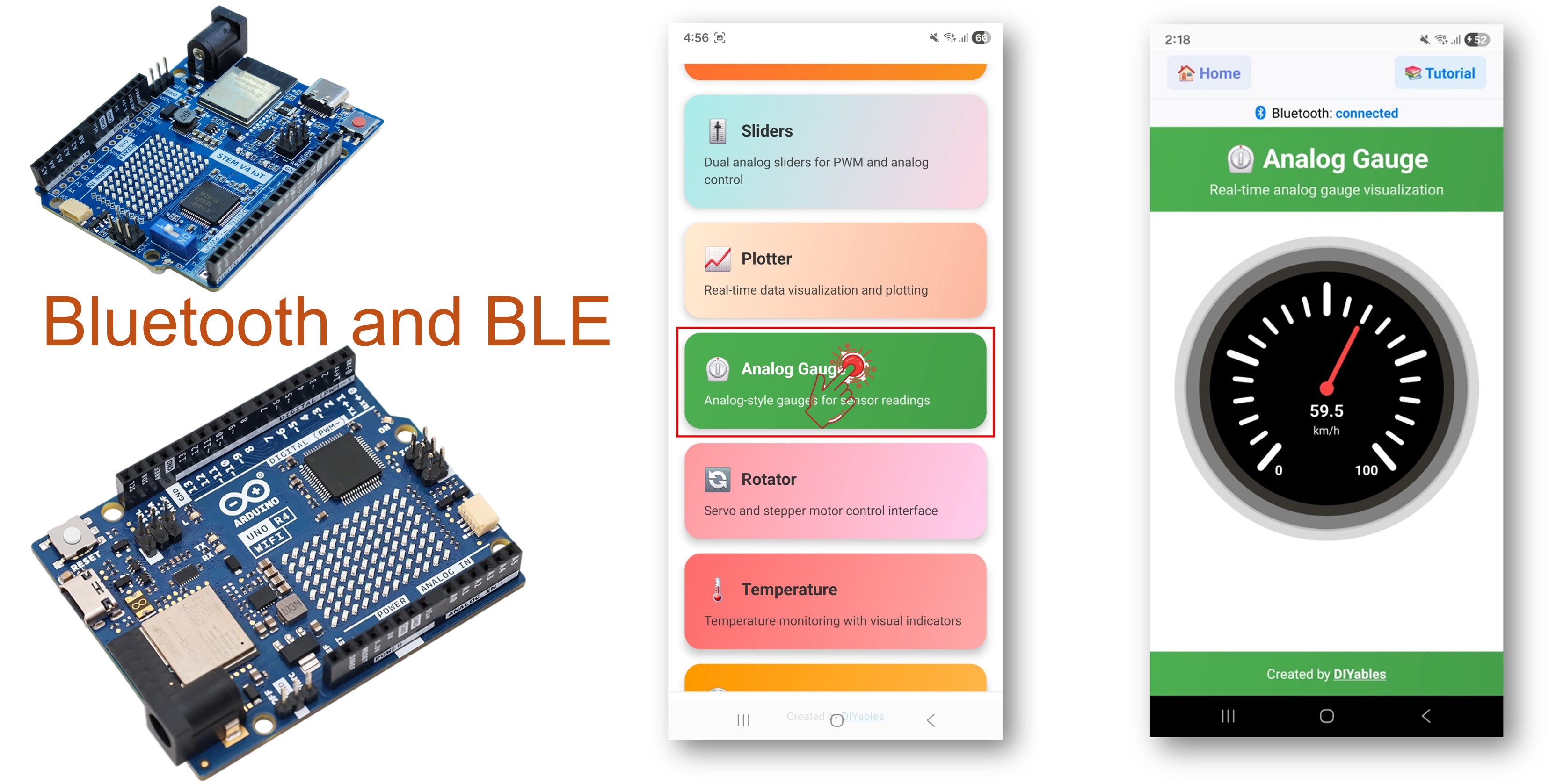 Exemplo de Medidor Analógico Bluetooth no Arduino UNO R4 WiFi - Tutorial de Exibição de Medidor via BLE