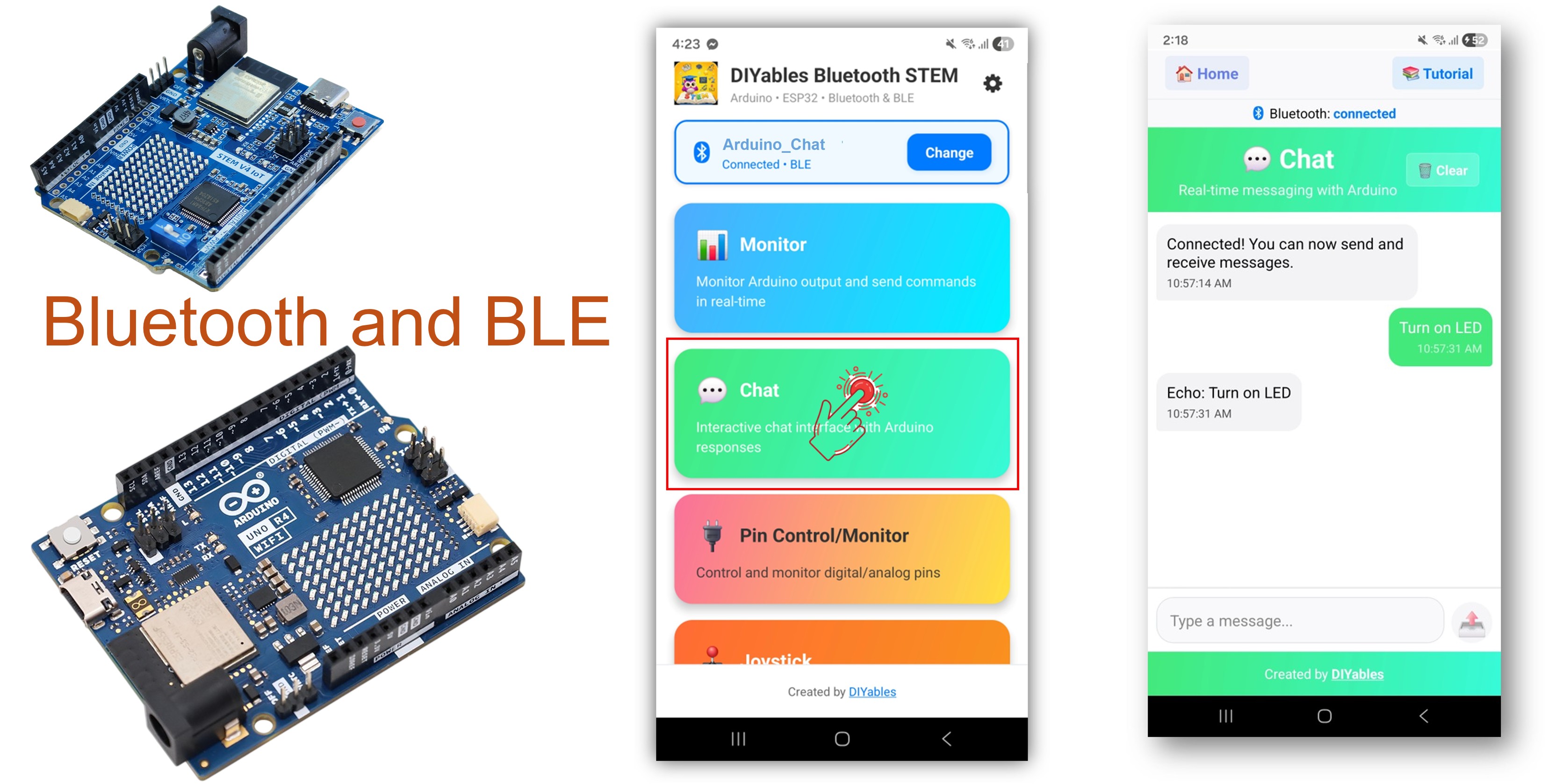 Exemplo de Chat Bluetooth no Arduino UNO R4 WiFi - Tutorial de Mensagens Bidirecionais via BLE