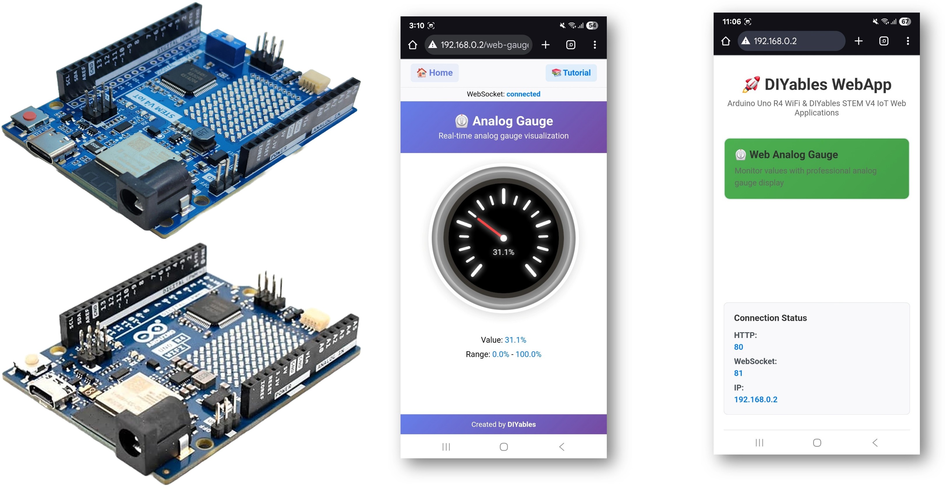Exemplo Arduino WebAnalogGauge - Tutorial de Display de Gauge Profissional