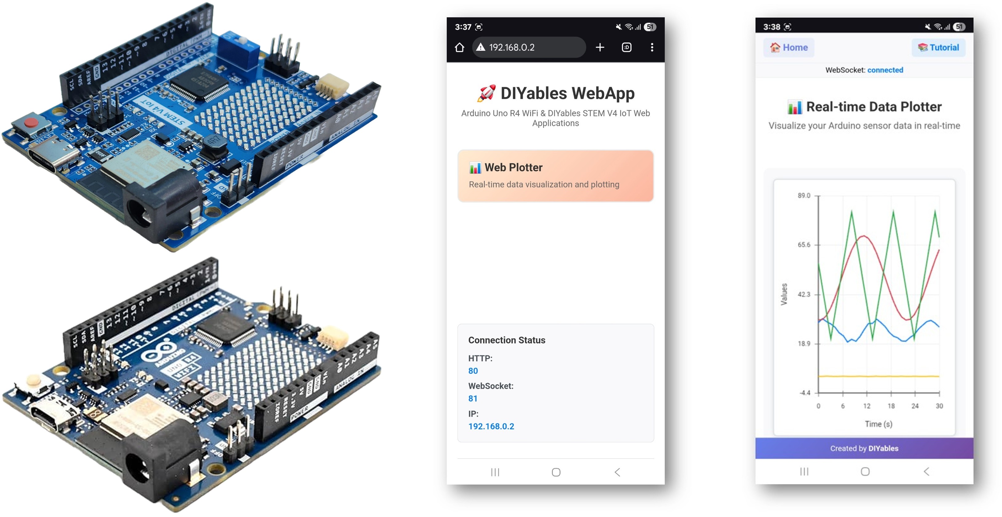 Exemplo Arduino WebPlotter - Tutorial de Visualização de Dados em Tempo Real