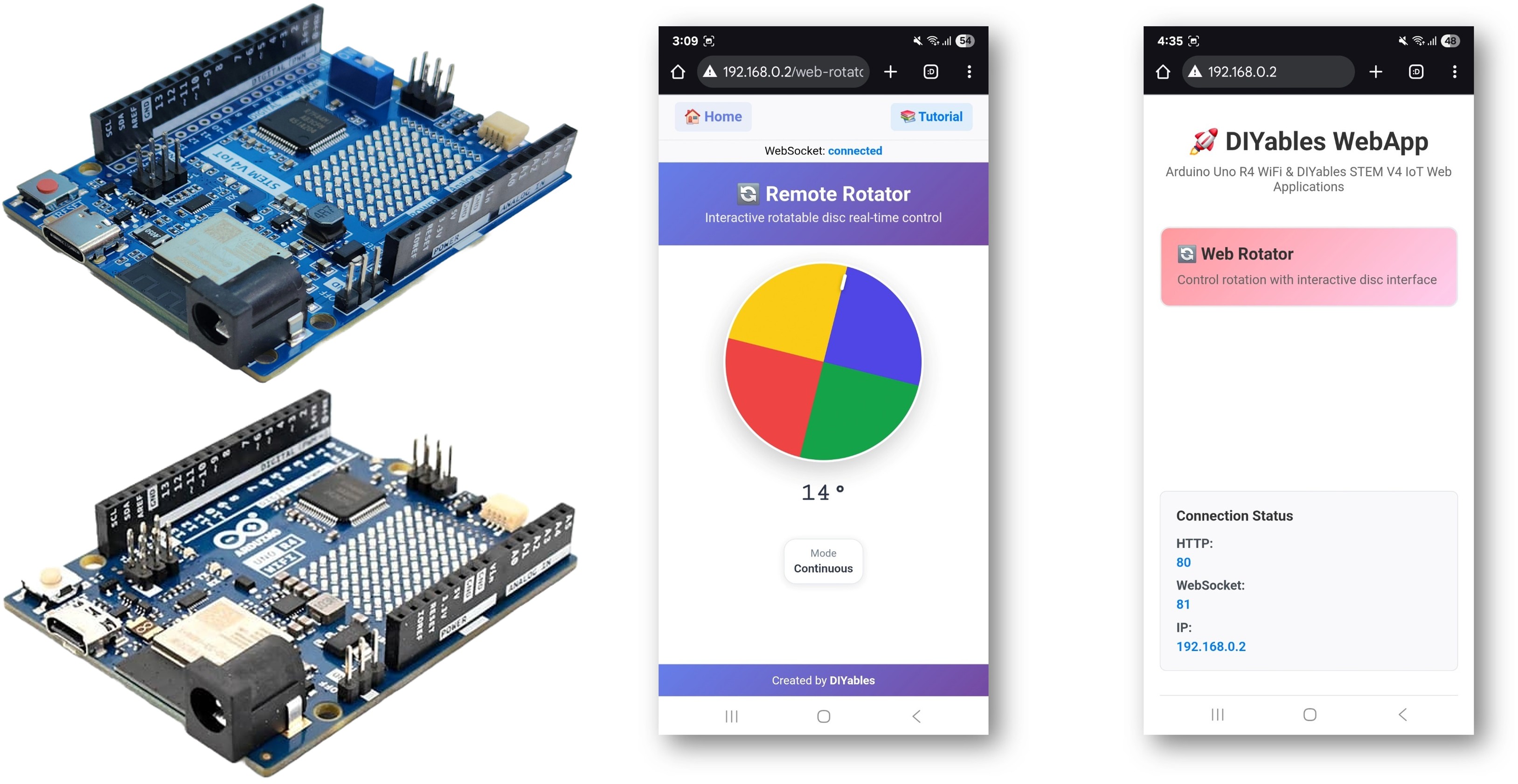 Exemplo Arduino WebRotator - Tutorial de Controle Rotacional Interativo