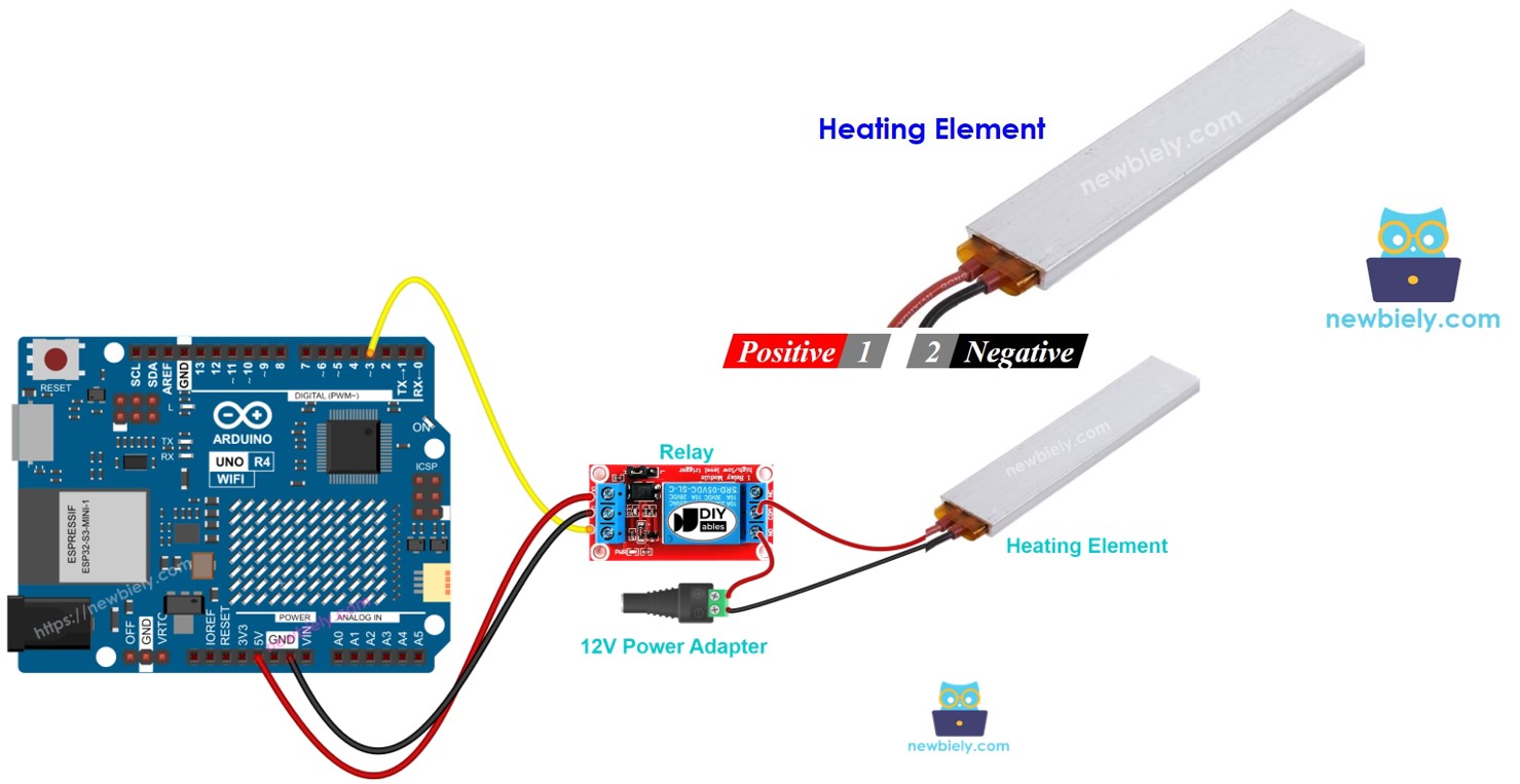 Arduino UNO R4 elemento de aquecimento