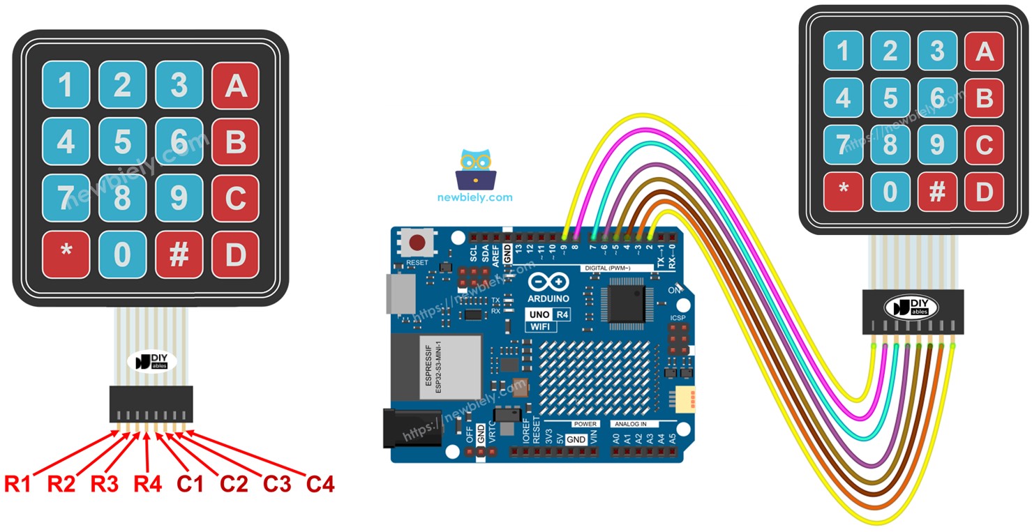 Teclado 4x4 com Arduino UNO R4