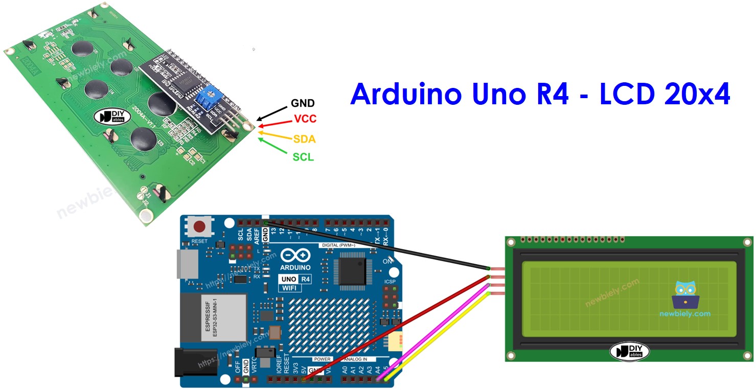 Arduino UNO R4 e LCD I2C 20x4