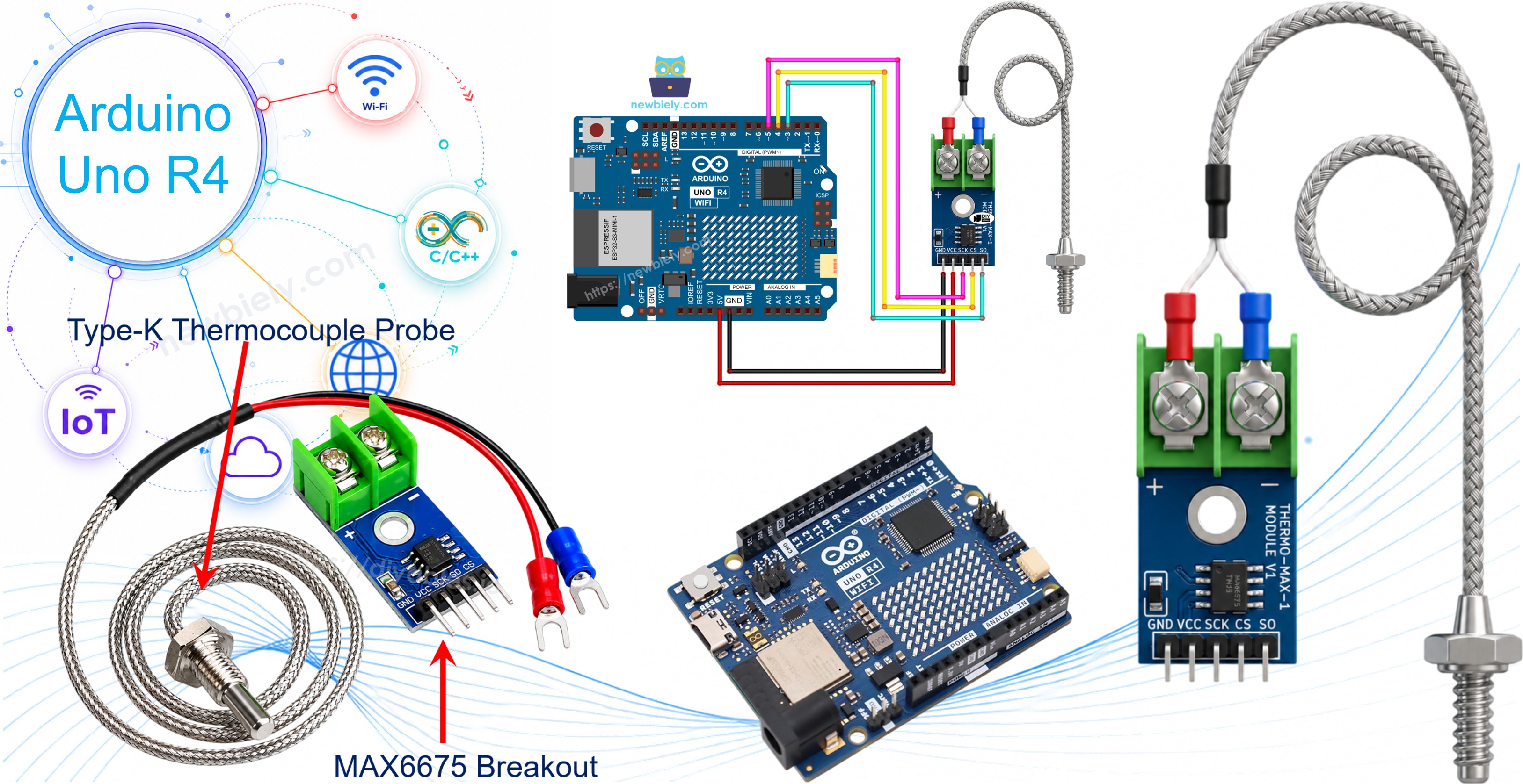 Módulo termopar MAX6675 com Arduino UNO R4