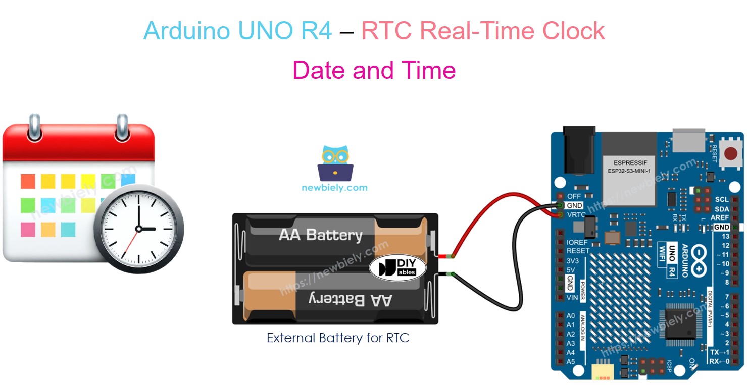 Arduino Uno R4 Relógio de Tempo Real