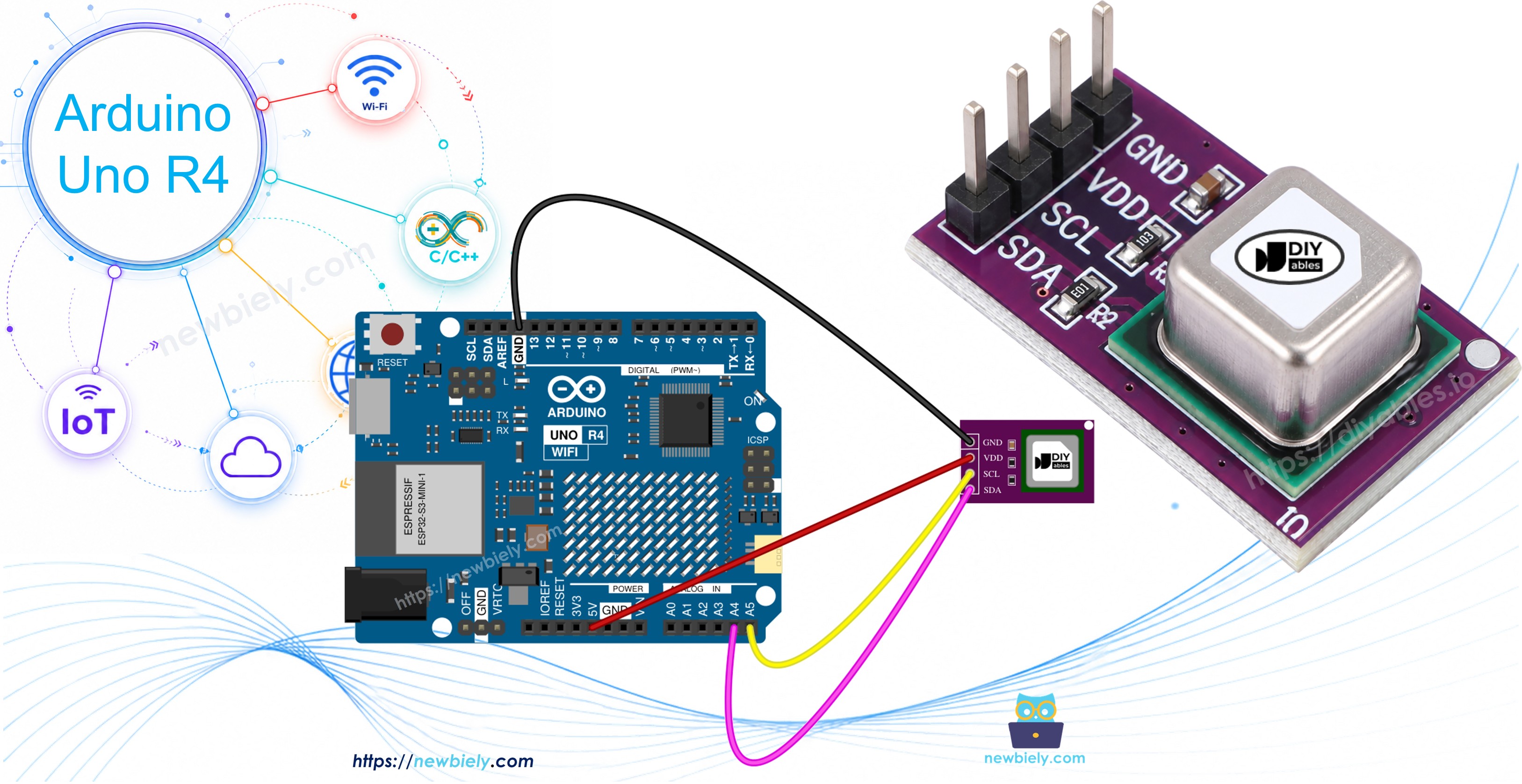 Arduino UNO R4 e módulo sensor de CO2 SCD40