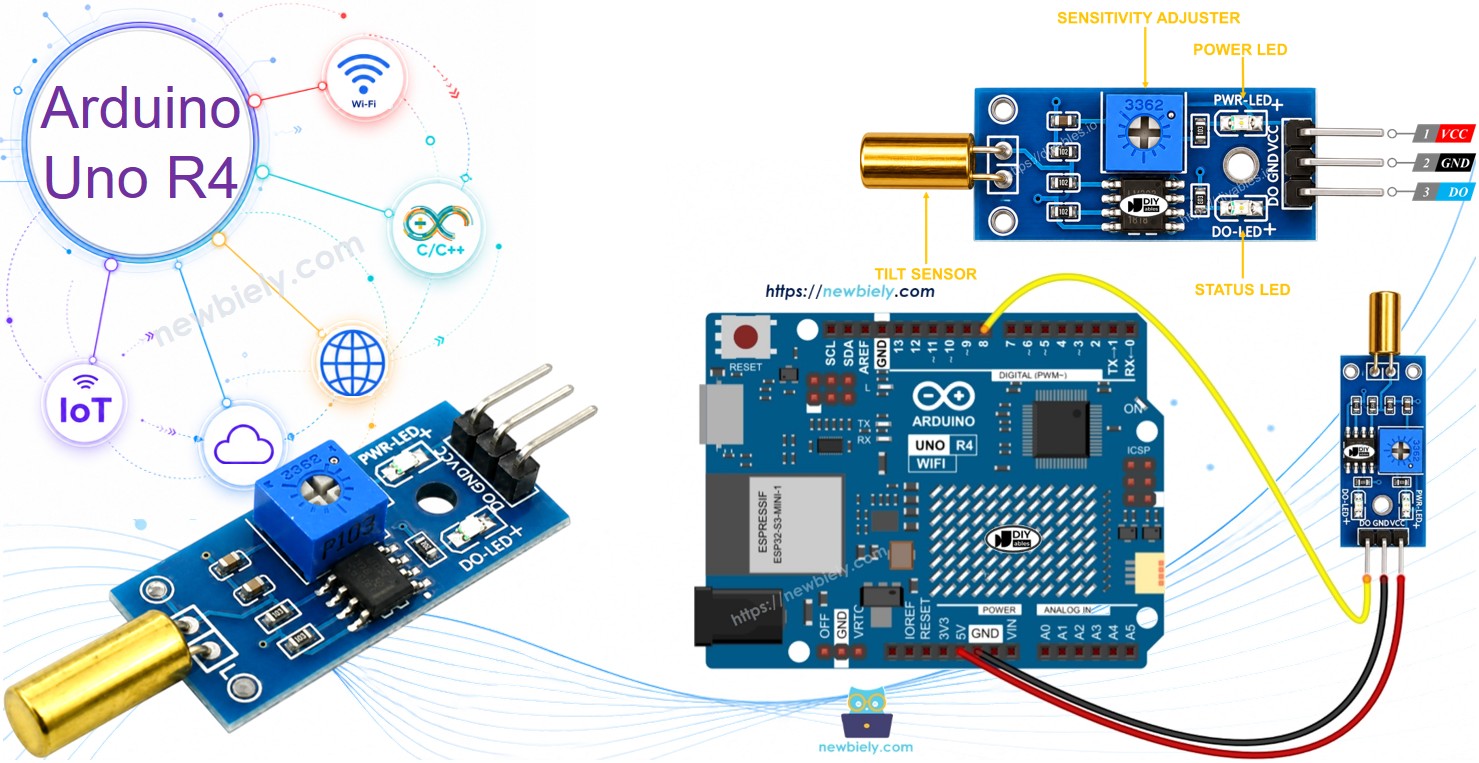 Arduino Uno R4 Sensor de Inclinação SW520D