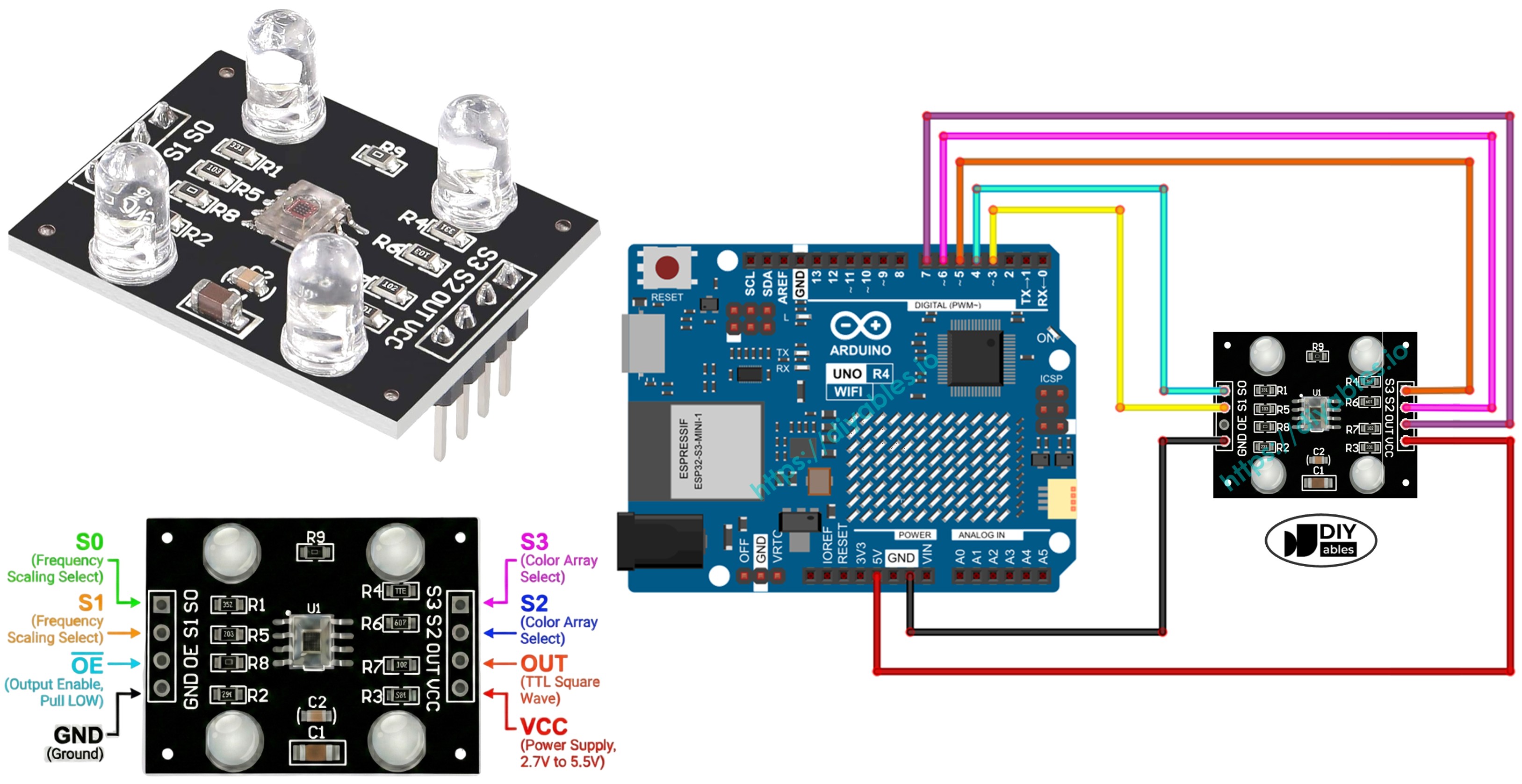 Arduino Uno R4 Sensor de Cor