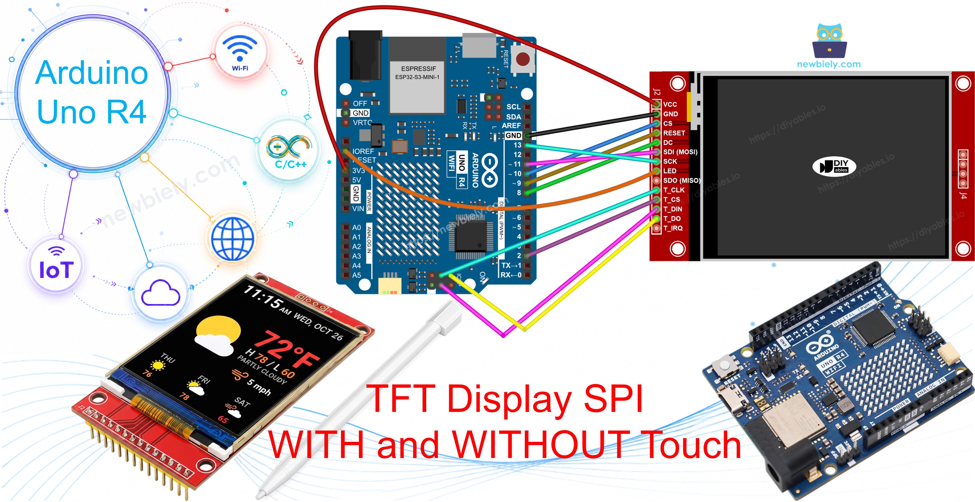 Display TFT SPI do Arduino Uno R4