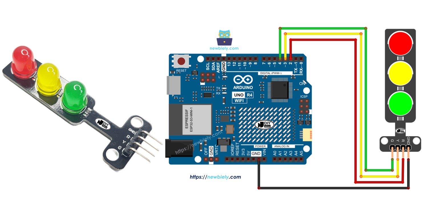 Arduino UNO R4 semáforo