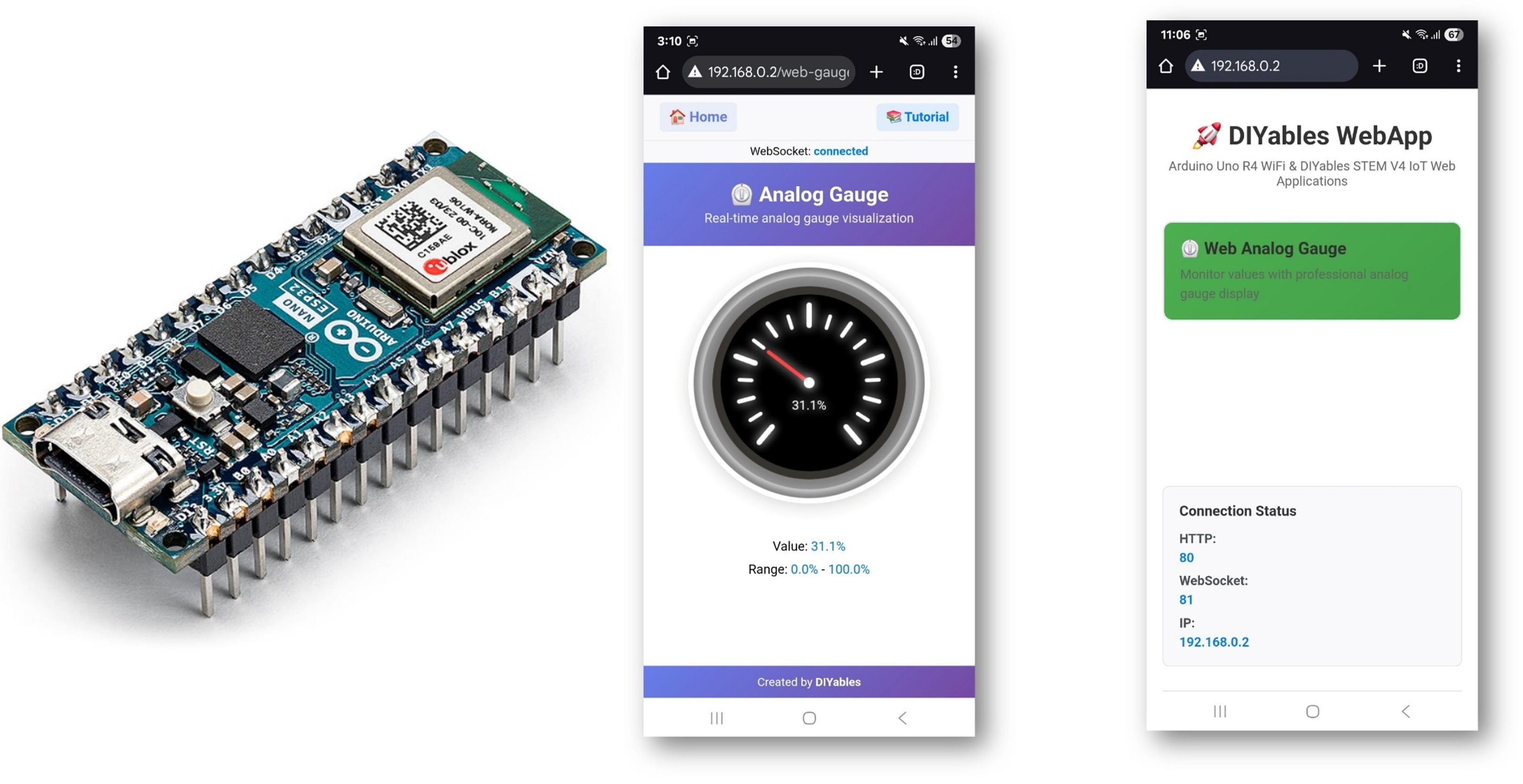 Exemplo Arduino WebAnalogGauge - Tutorial de Display de Medidor Profissional