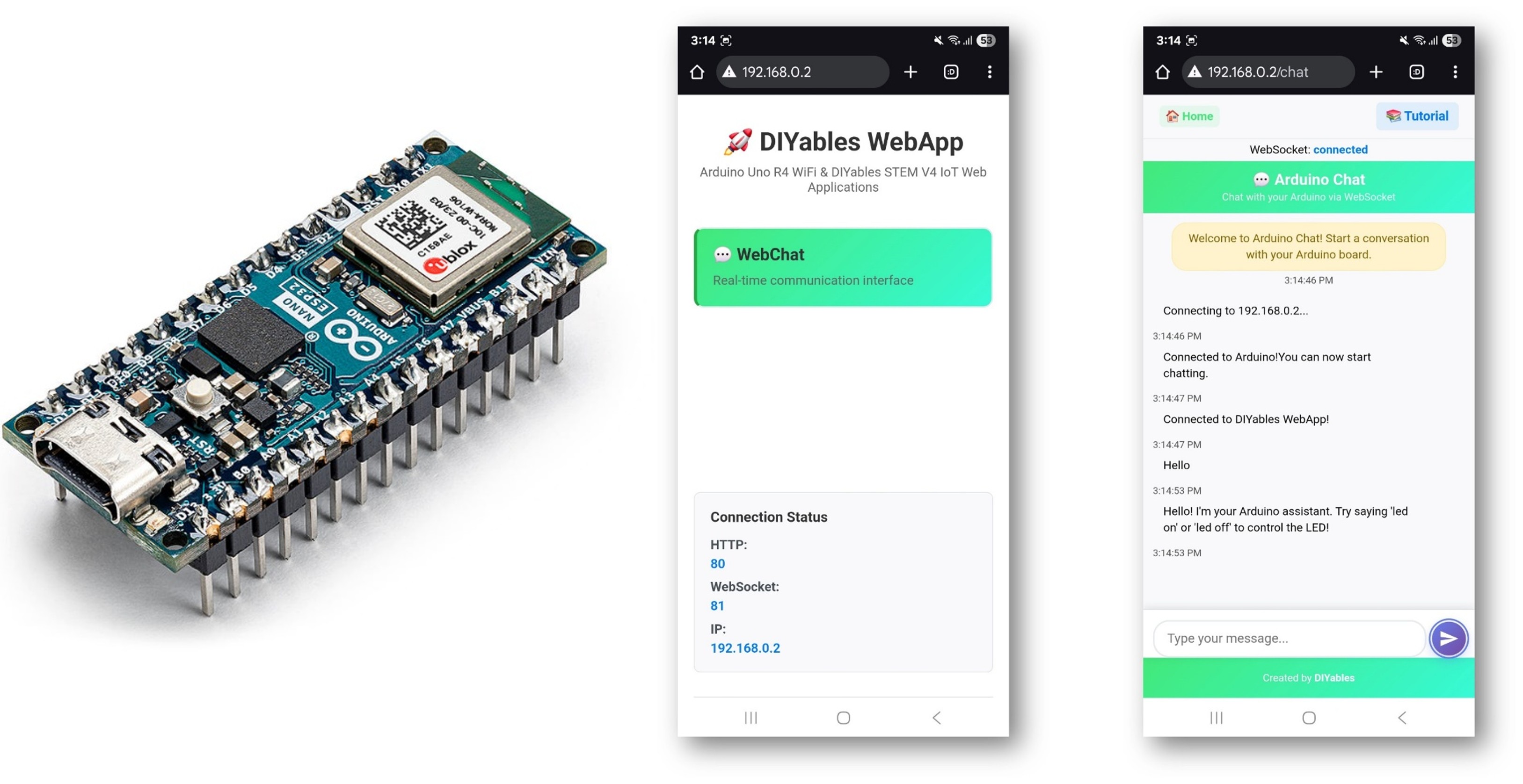 Exemplo Arduino WebChat - Tutorial de Interface de Chat Interativa