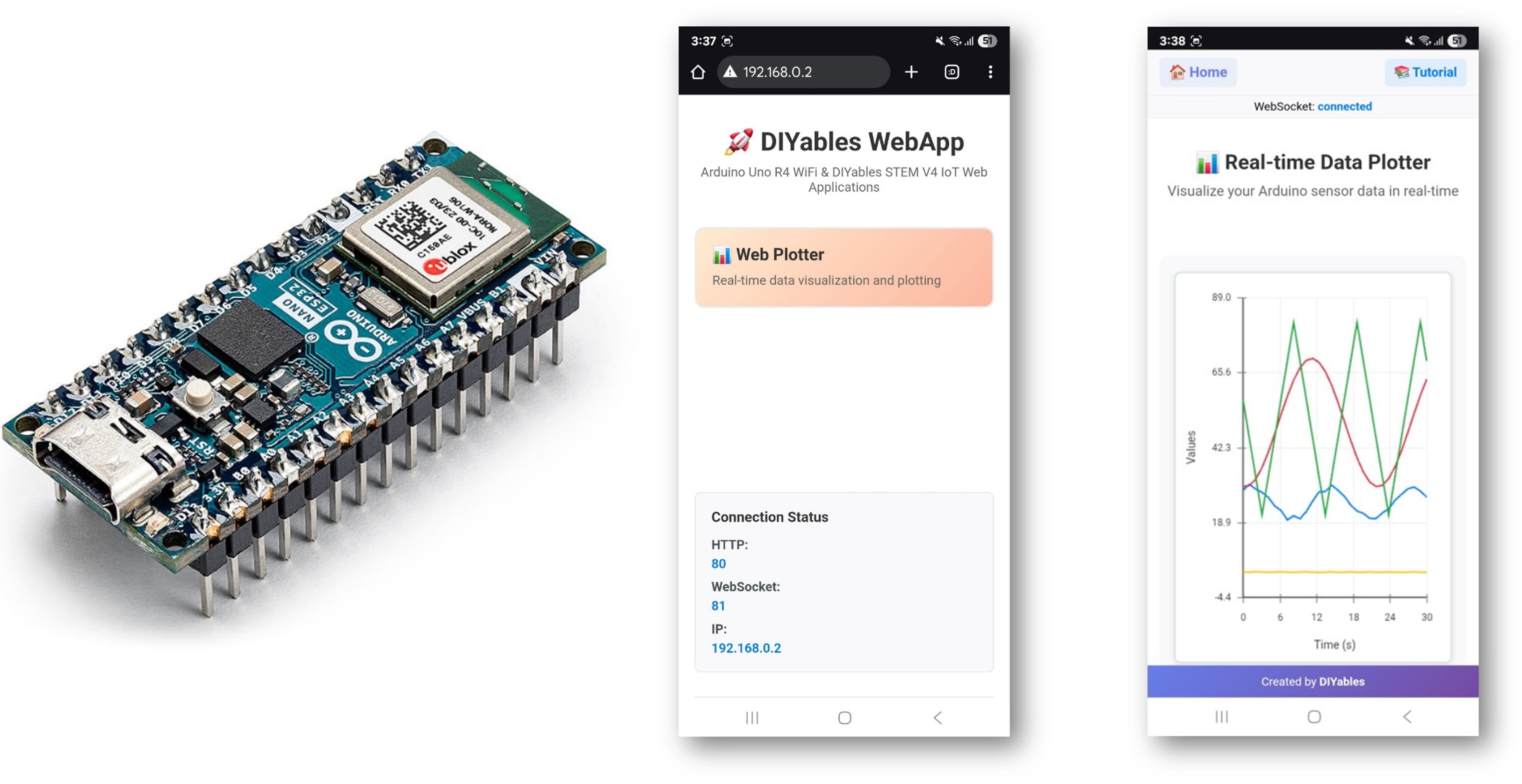 Exemplo Arduino WebPlotter - Tutorial de Visualização de Dados em Tempo Real