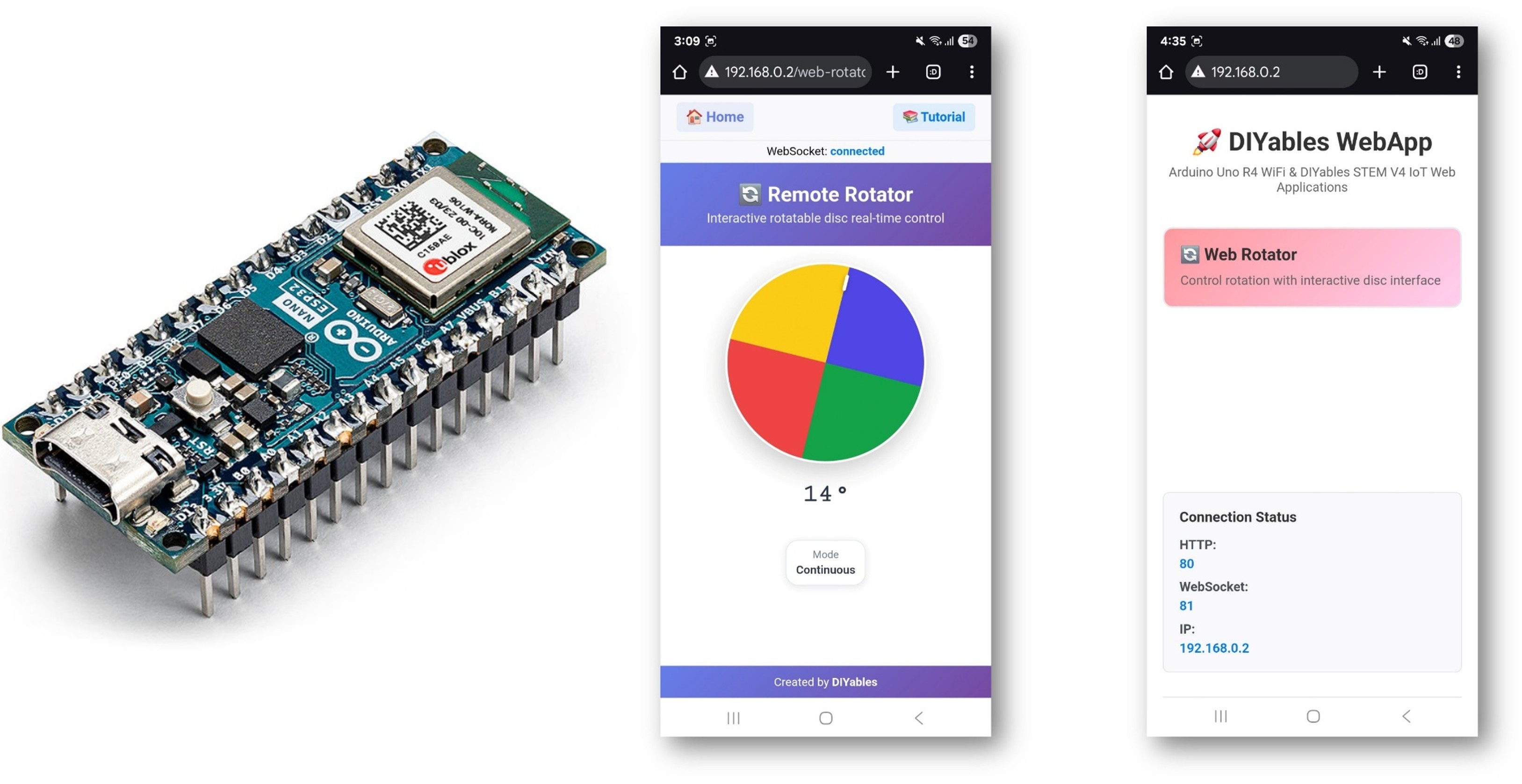 Exemplo Arduino WebRotator - Tutorial de Controle Rotacional Interativo